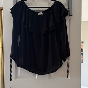 Michael Kors Black Ruffle Blouse